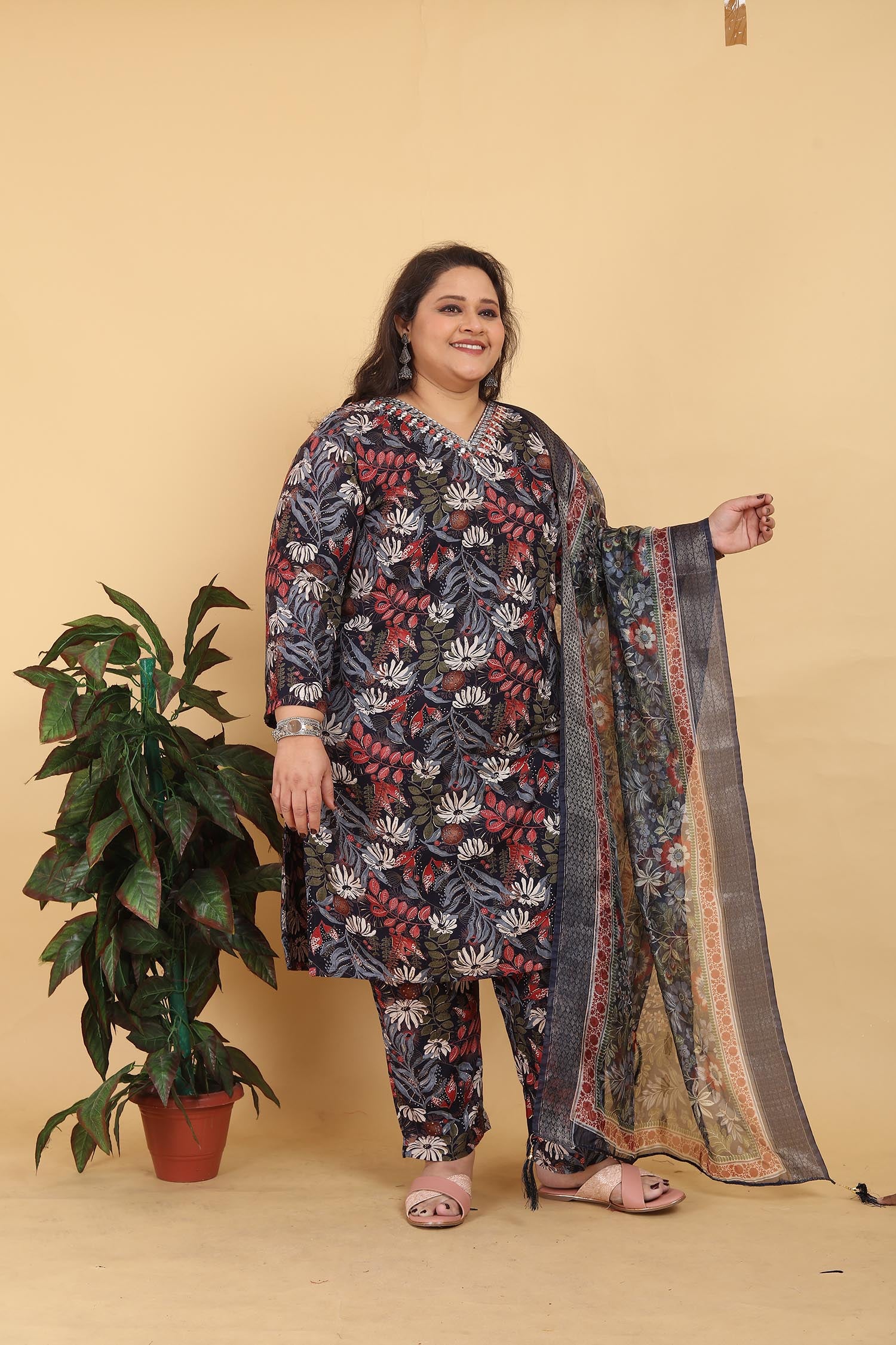 clothiks Premium Riyon Export Quality With Handwork kurti