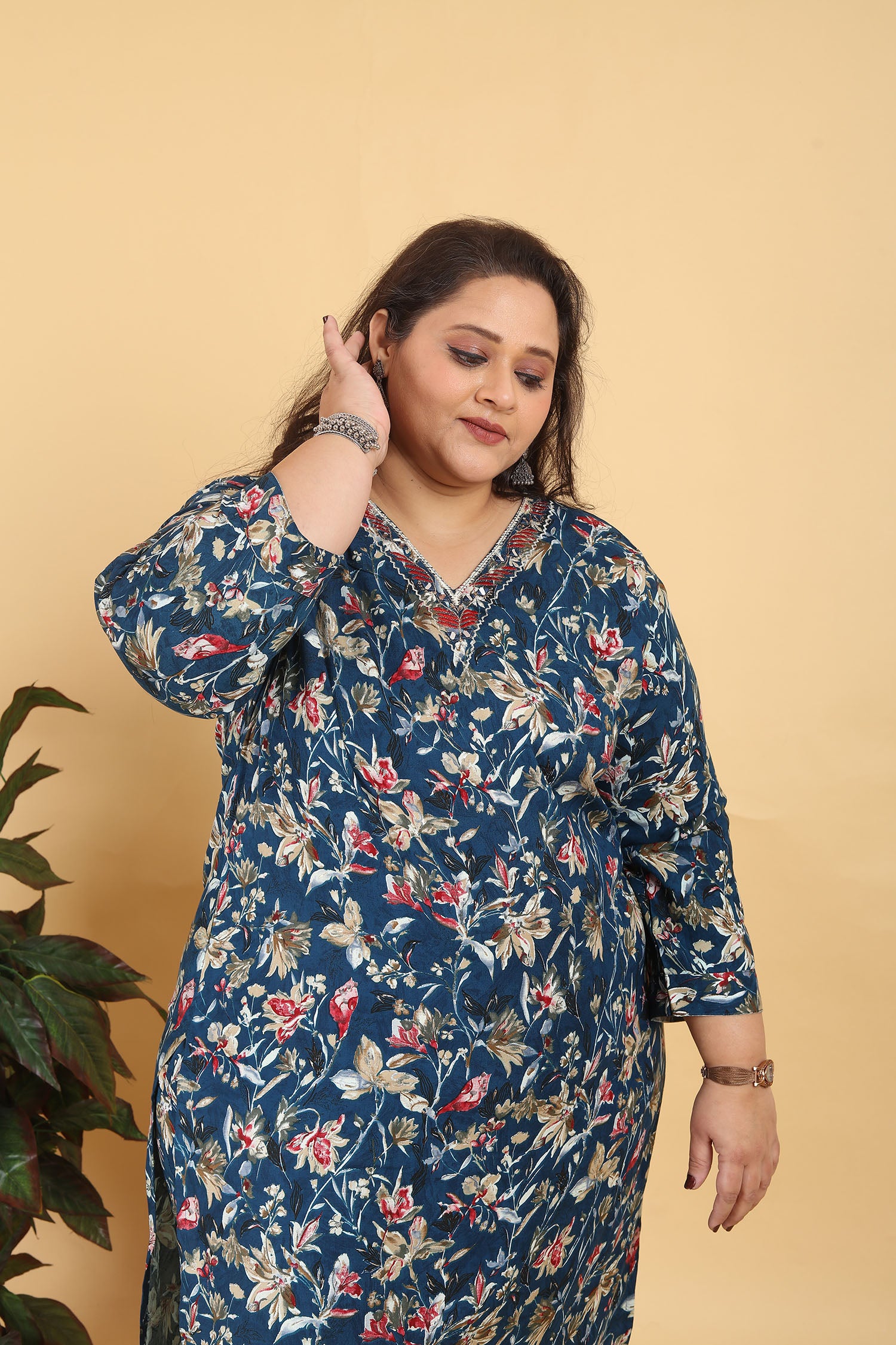 Clothiks Premium Lichi Viscose Export Quality With Handwork kurti