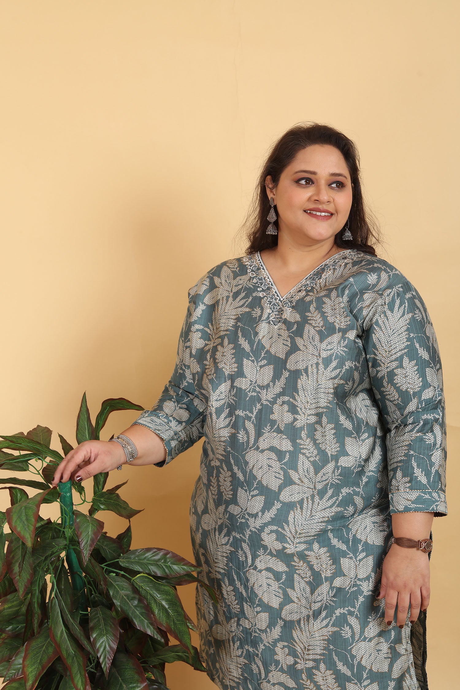 Clothiks Premium Lichi Viscose Export Quality With Handwork kurti