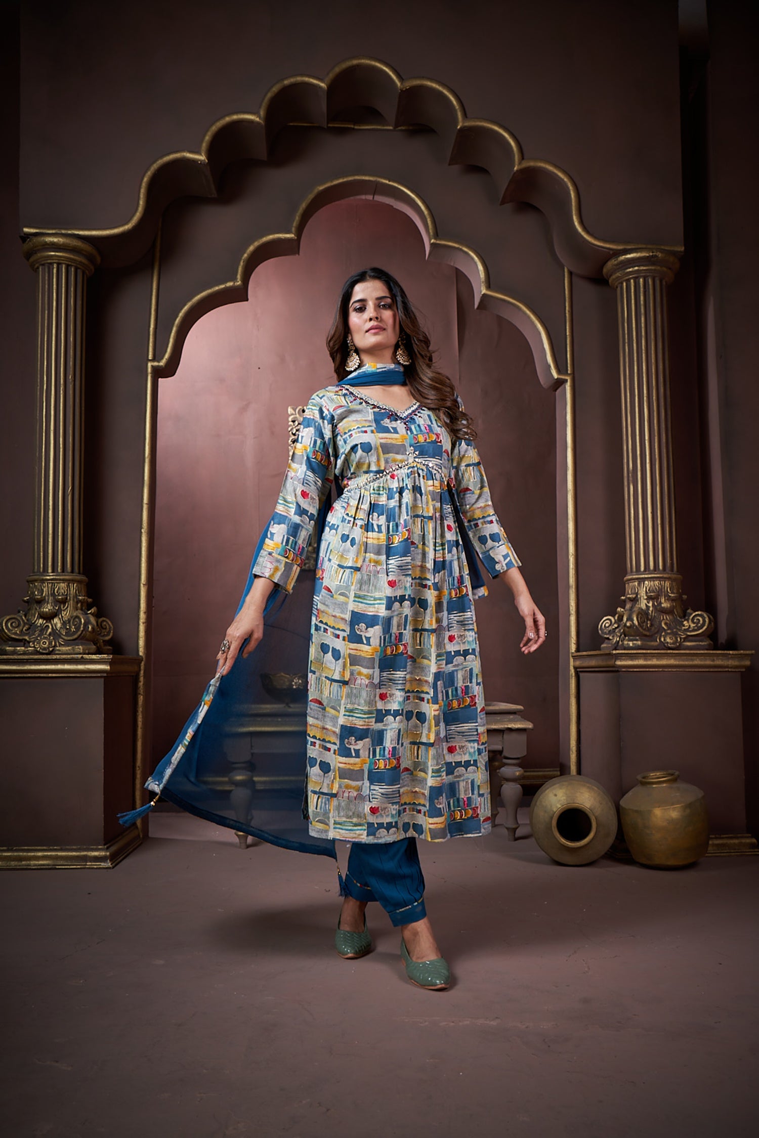 Cothiks Premium Riyon Export Quality Handwork Full stiched kurti