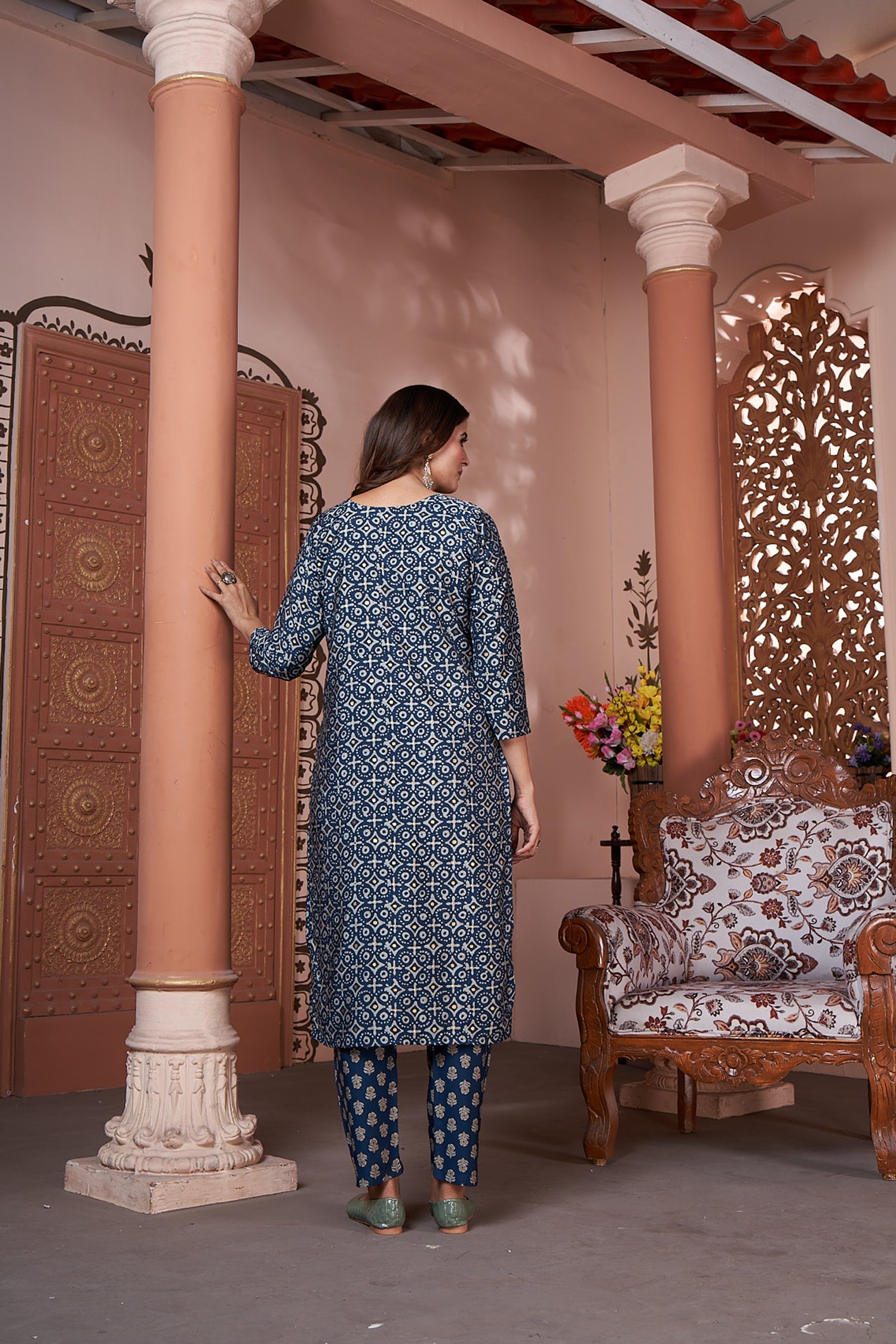 Clothiks Premium Royal Silk export quality With Handwork and Cotton Inner Stiched kurti