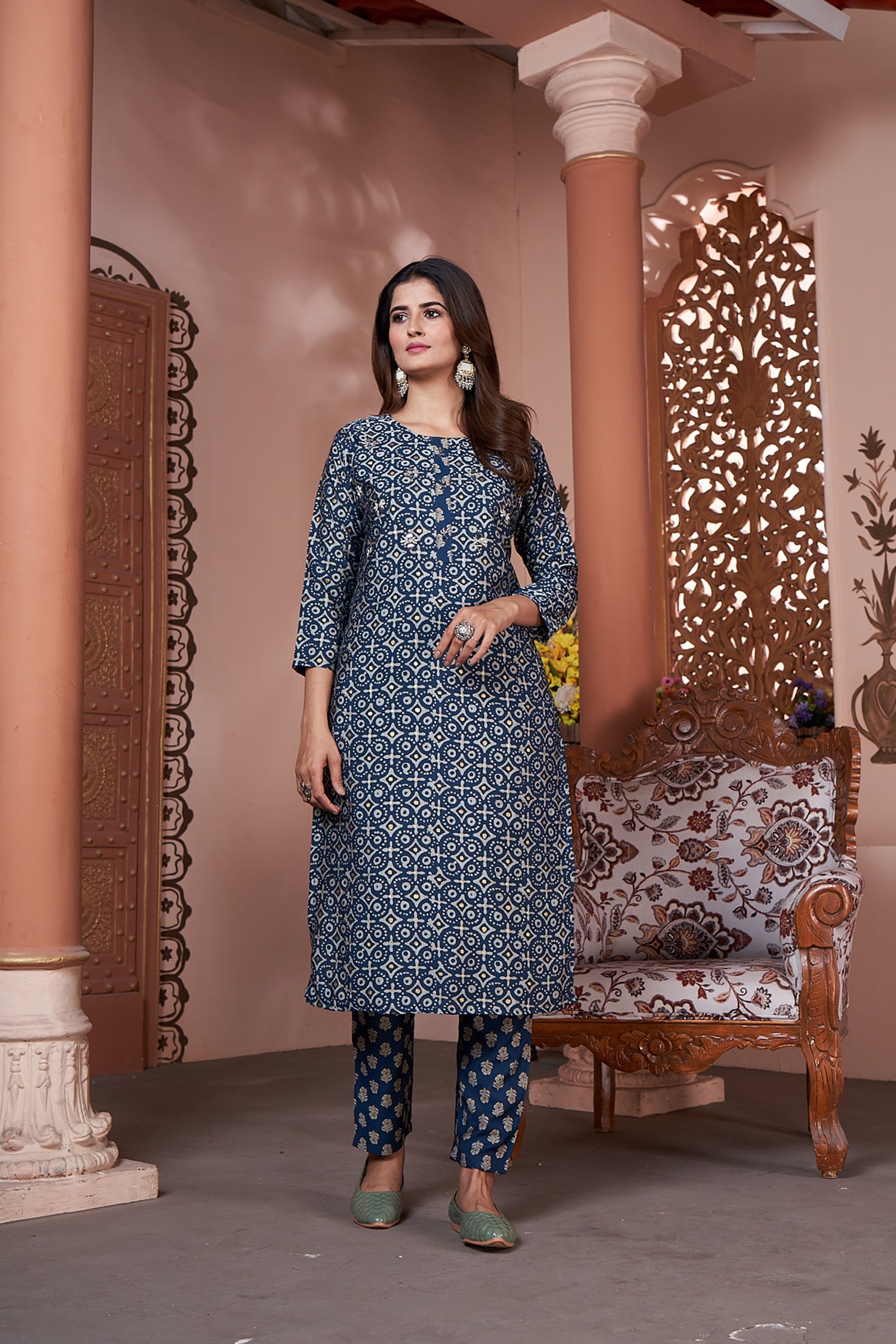 Clothiks Premium Royal Silk export quality With Handwork and Cotton Inner Stiched kurti