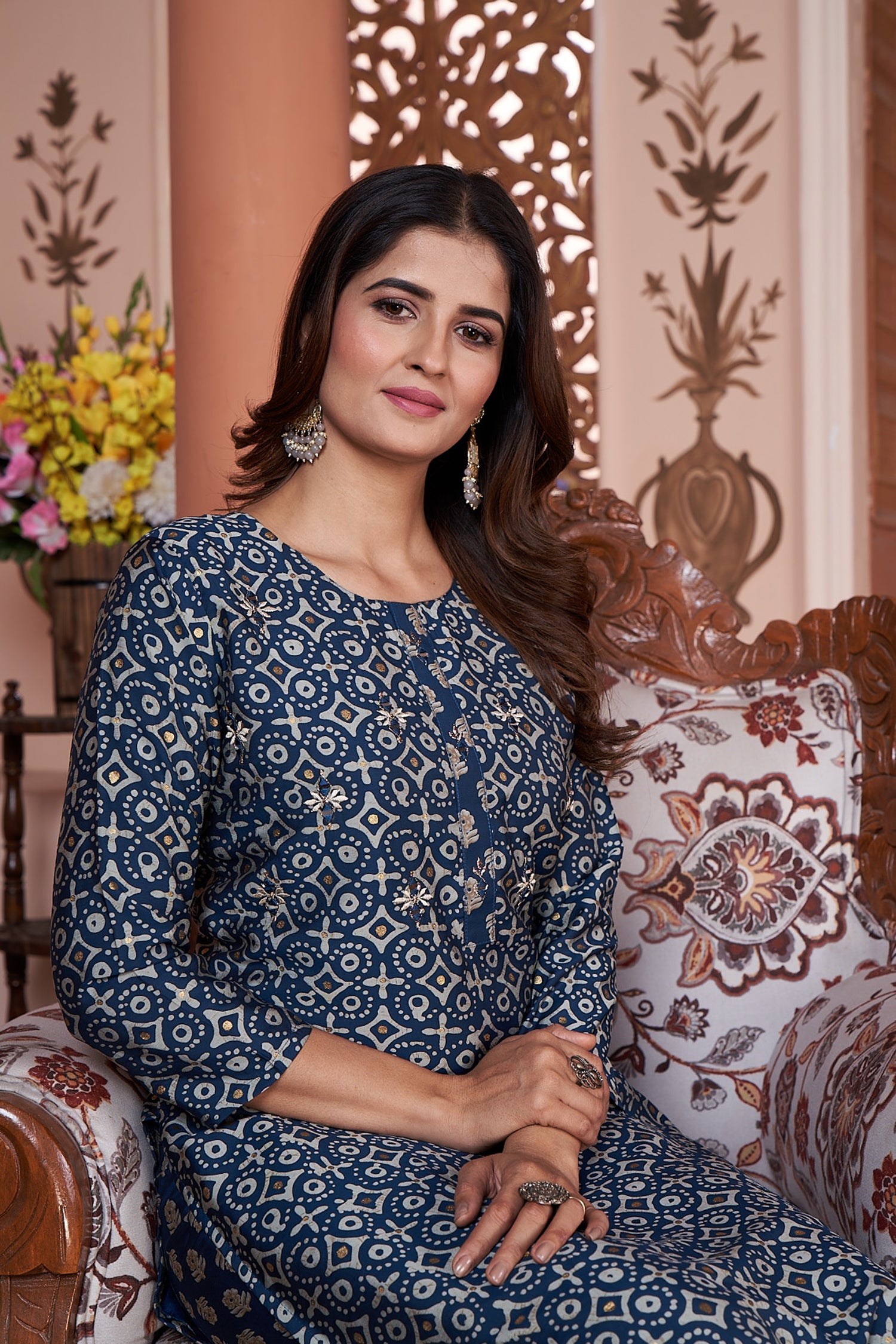 Clothiks Premium Royal Silk export quality With Handwork and Cotton Inner Stiched kurti