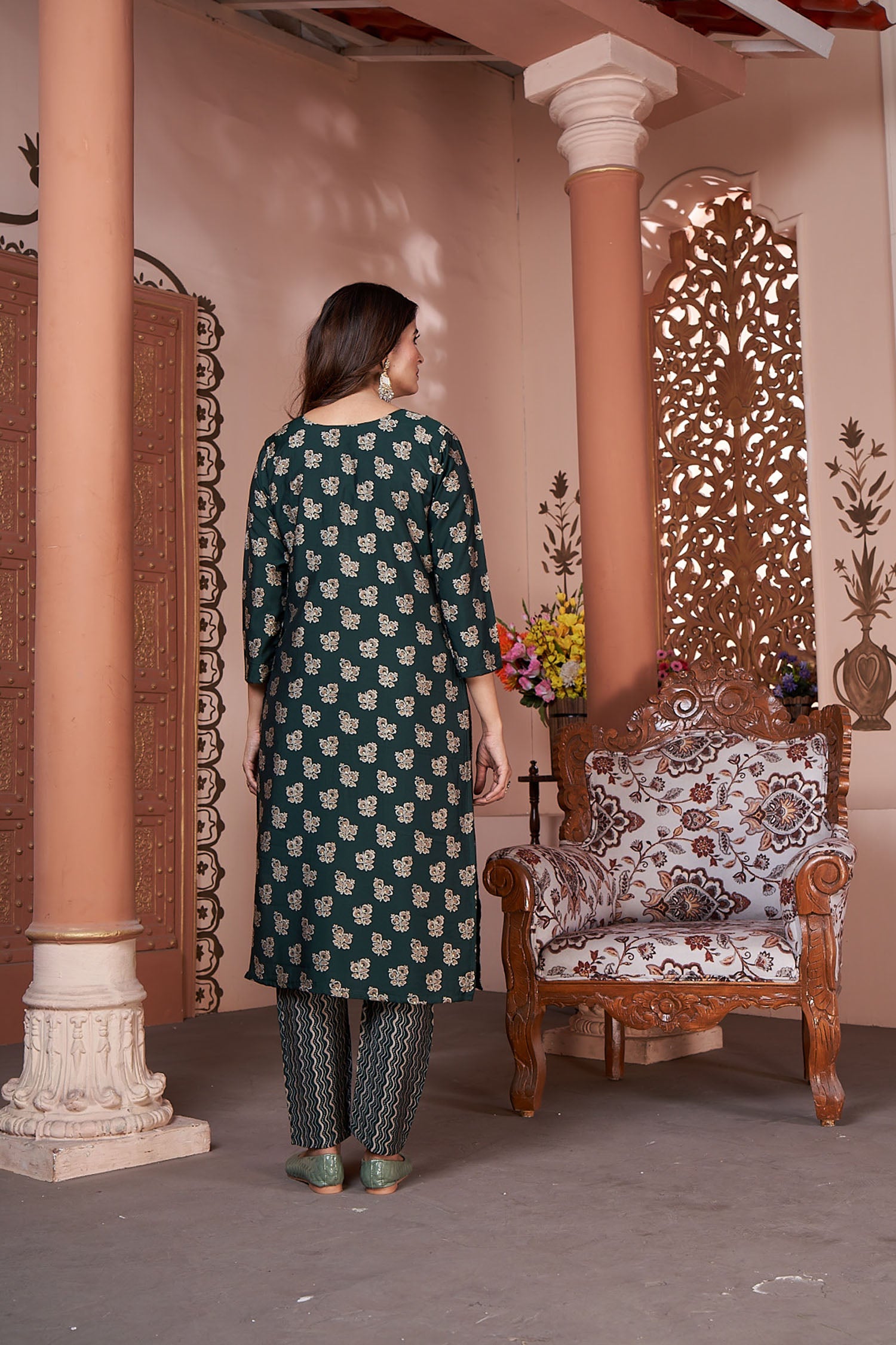 Clothiks Premium Royal Silk export quality With Handwork and Cotton Inner Stiched kurti