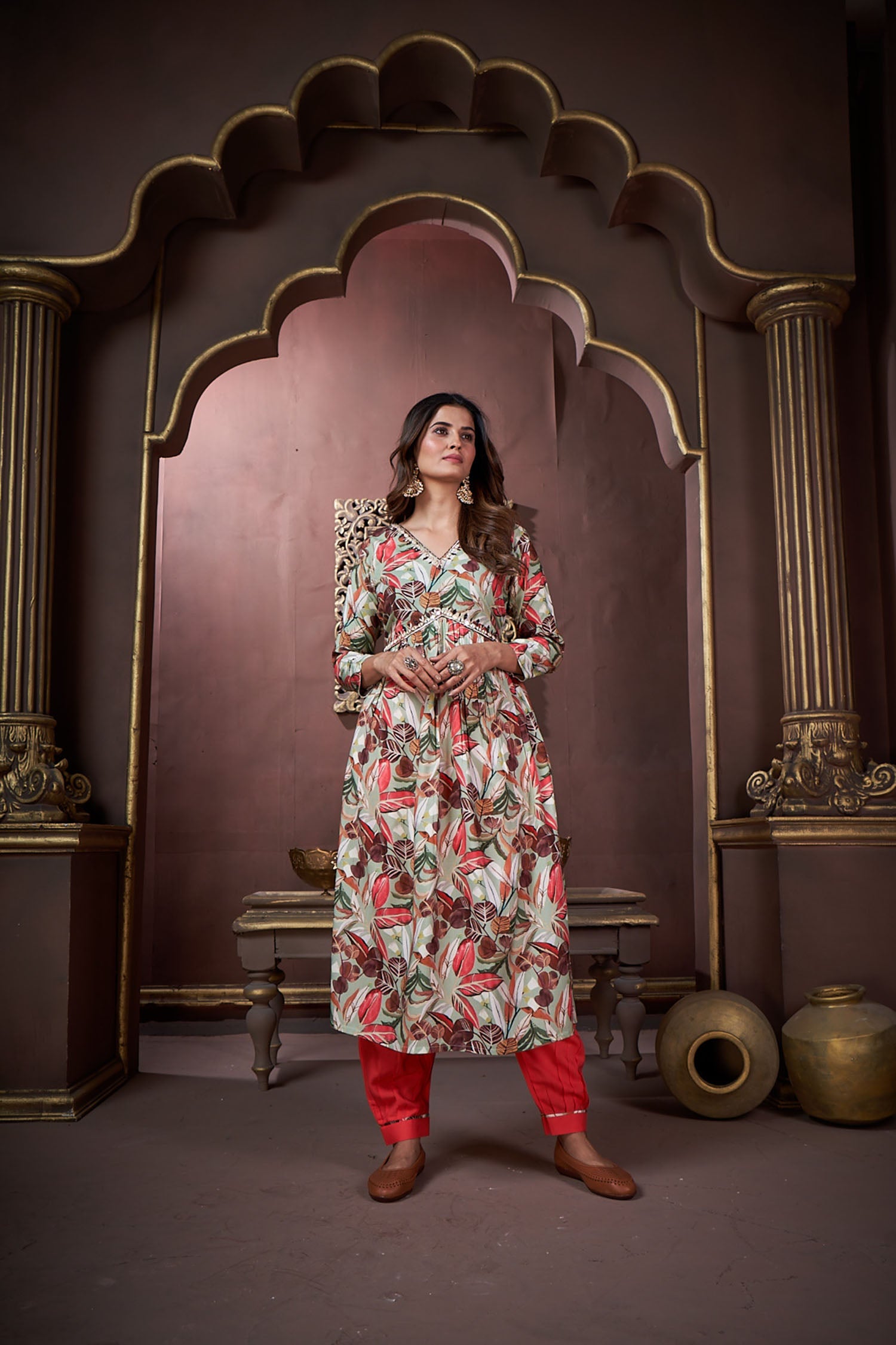 Clothiks Premium Riyon Export Quality Handwork Full stiched kurti