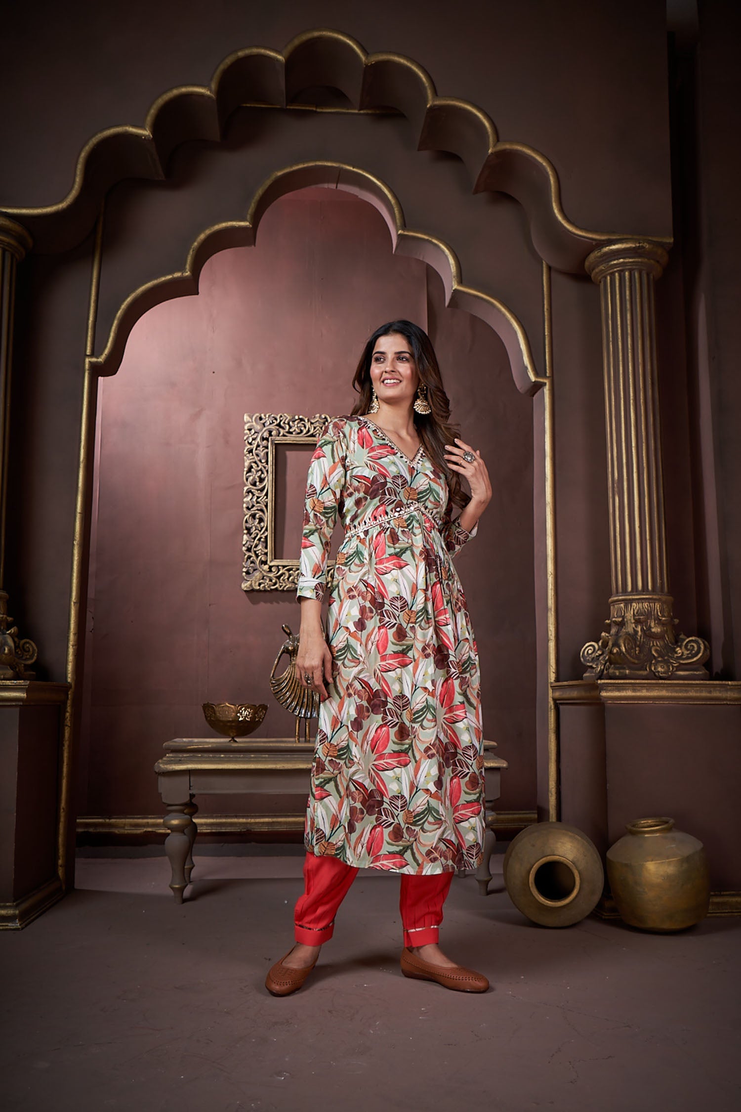 Clothiks Premium Riyon Export Quality Handwork Full stiched kurti