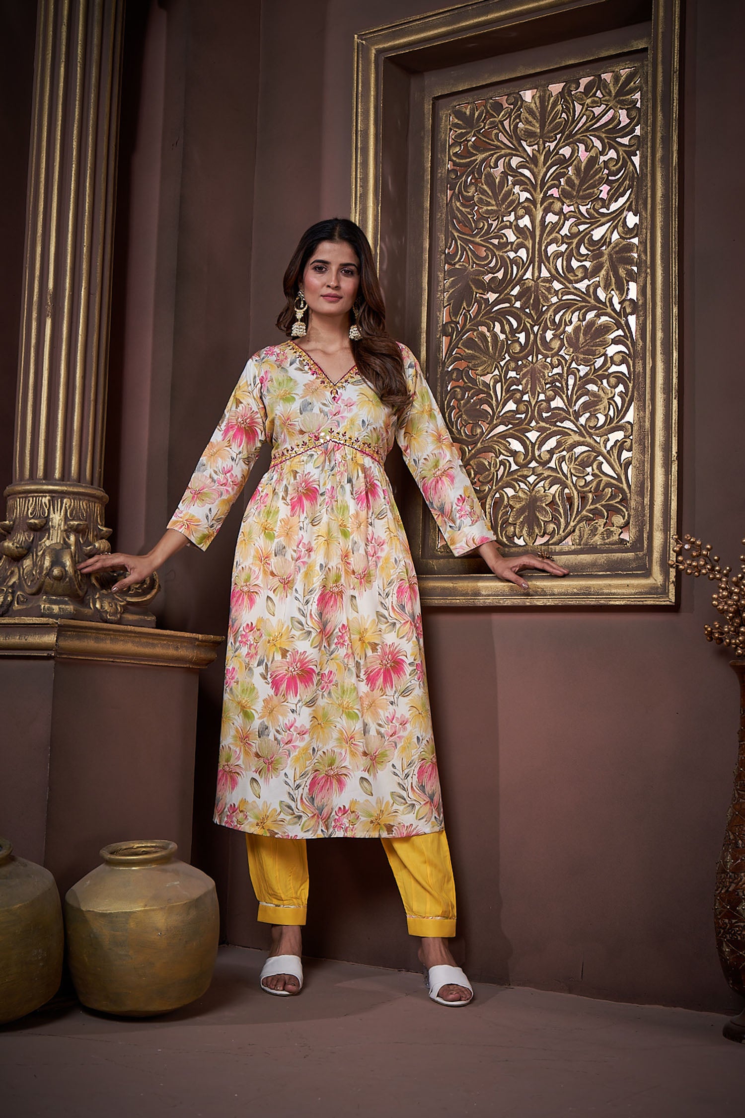 Cothiks Premium Riyon Export Quality Handwork Full stiched kurti