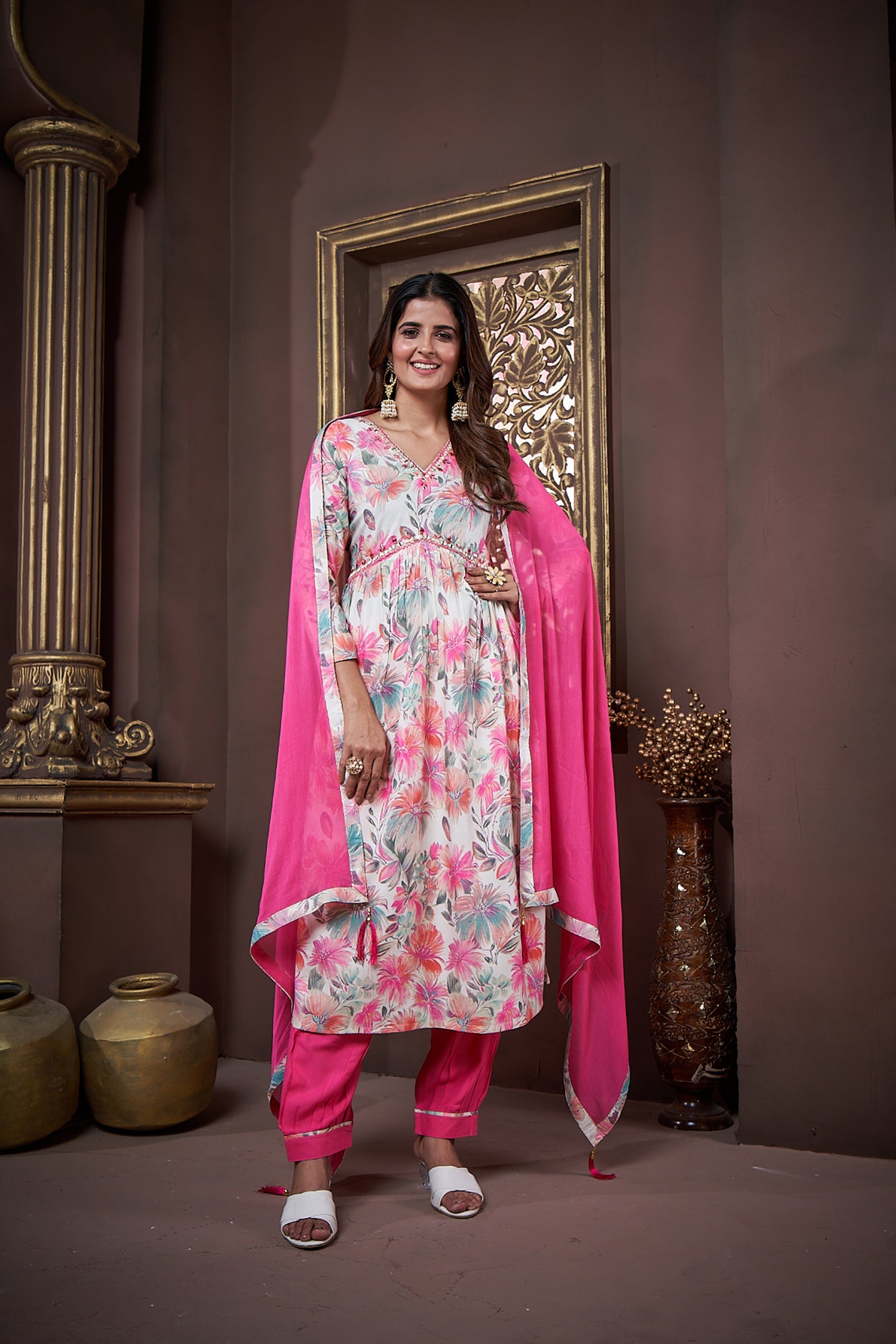 Clothiks Premium Riyon Export Quality Handwork Full stiched kurti