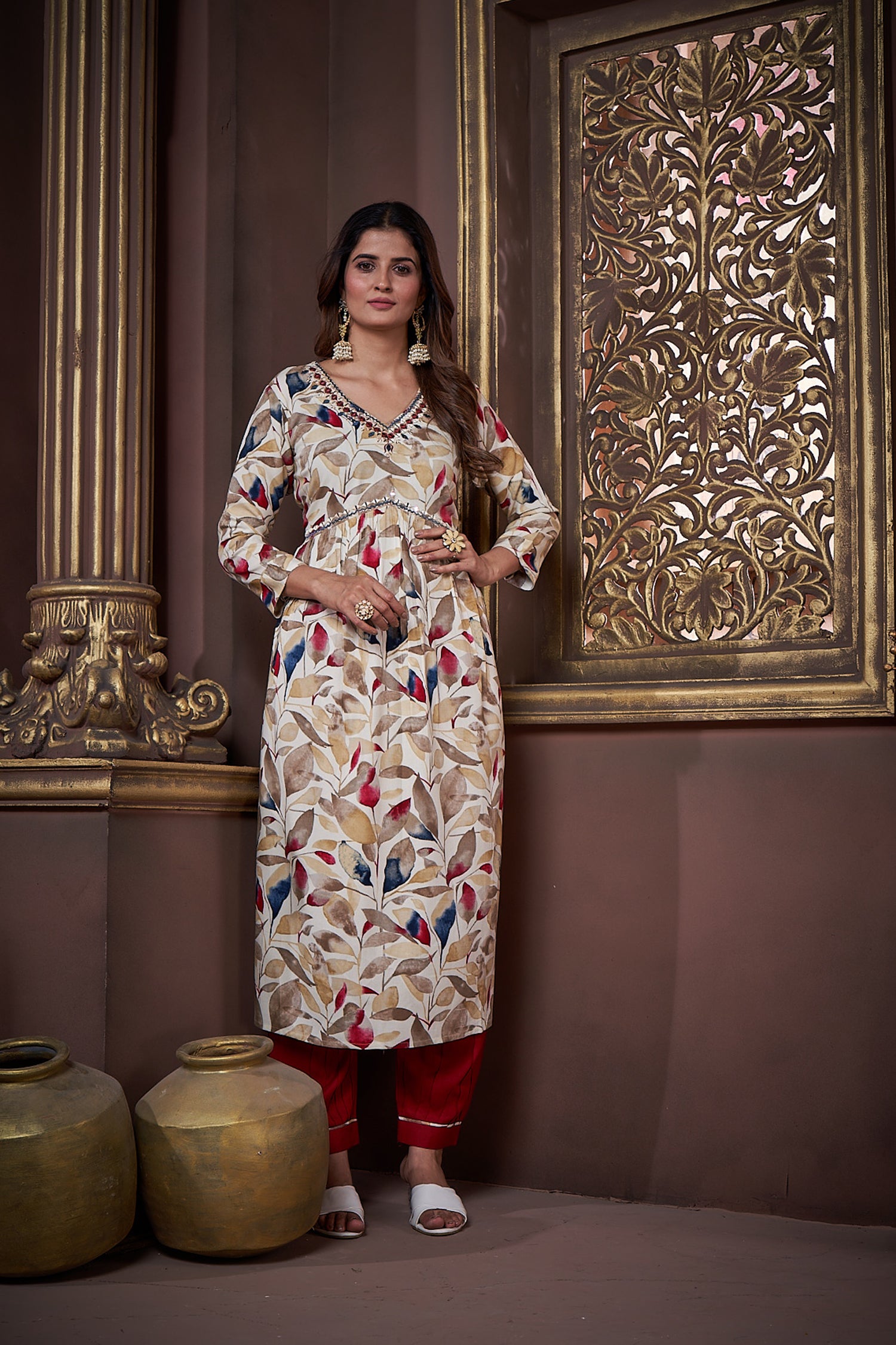 Clothiks Premium Riyon Export Quality Handwork Full stiched Kurti