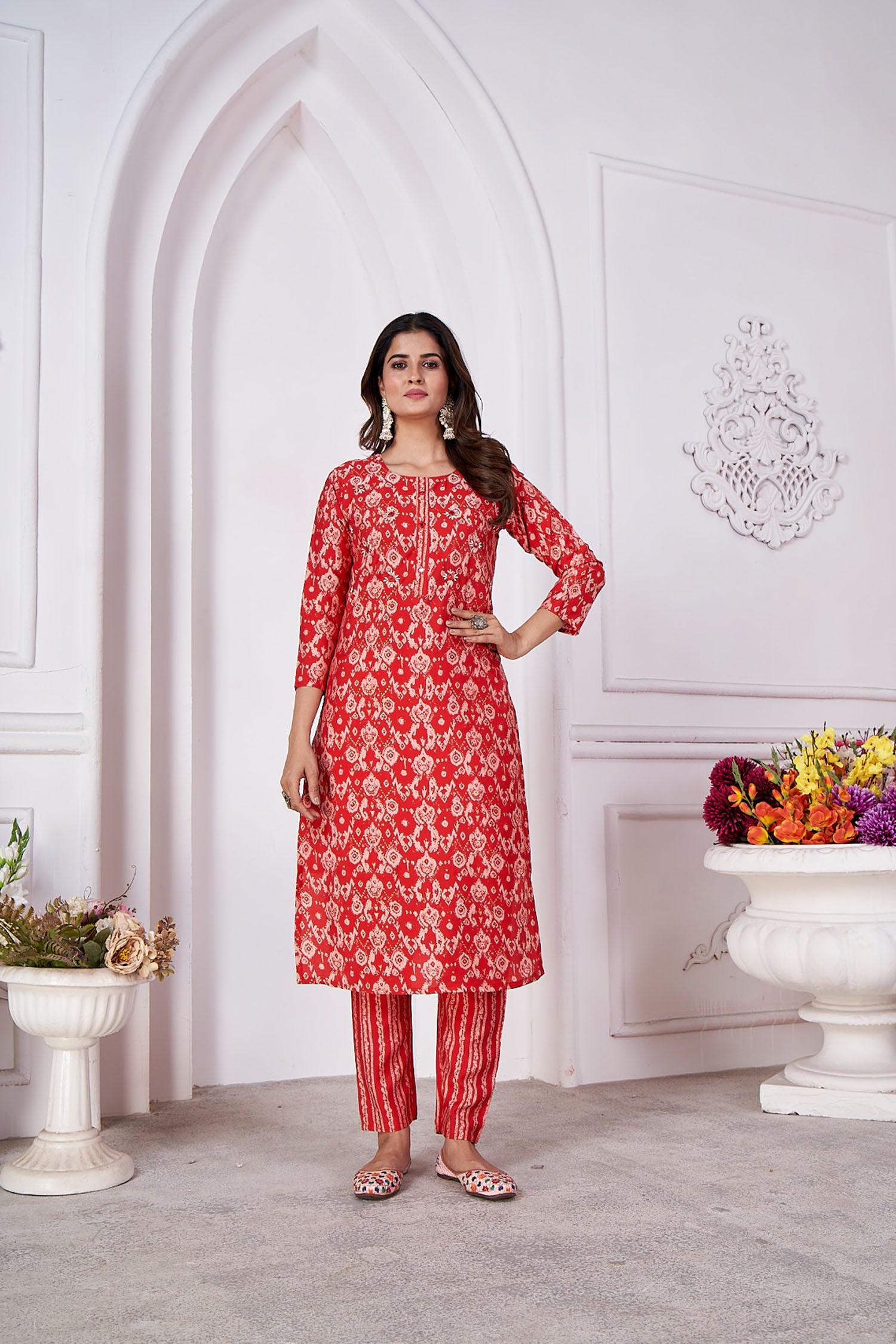 Clothiks Premium Royal Silk export quality With Handwork and Cotton Inner Stiched kurti