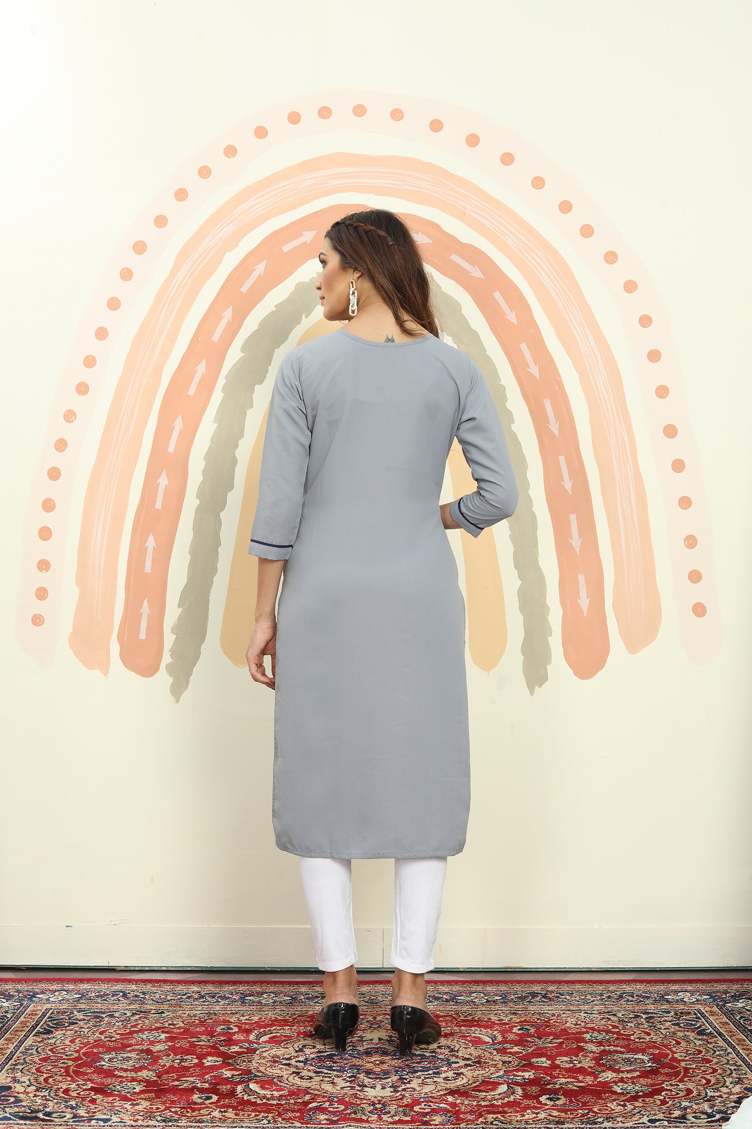 Clothiks Maaza Cotton Handwork with Pocket kurti