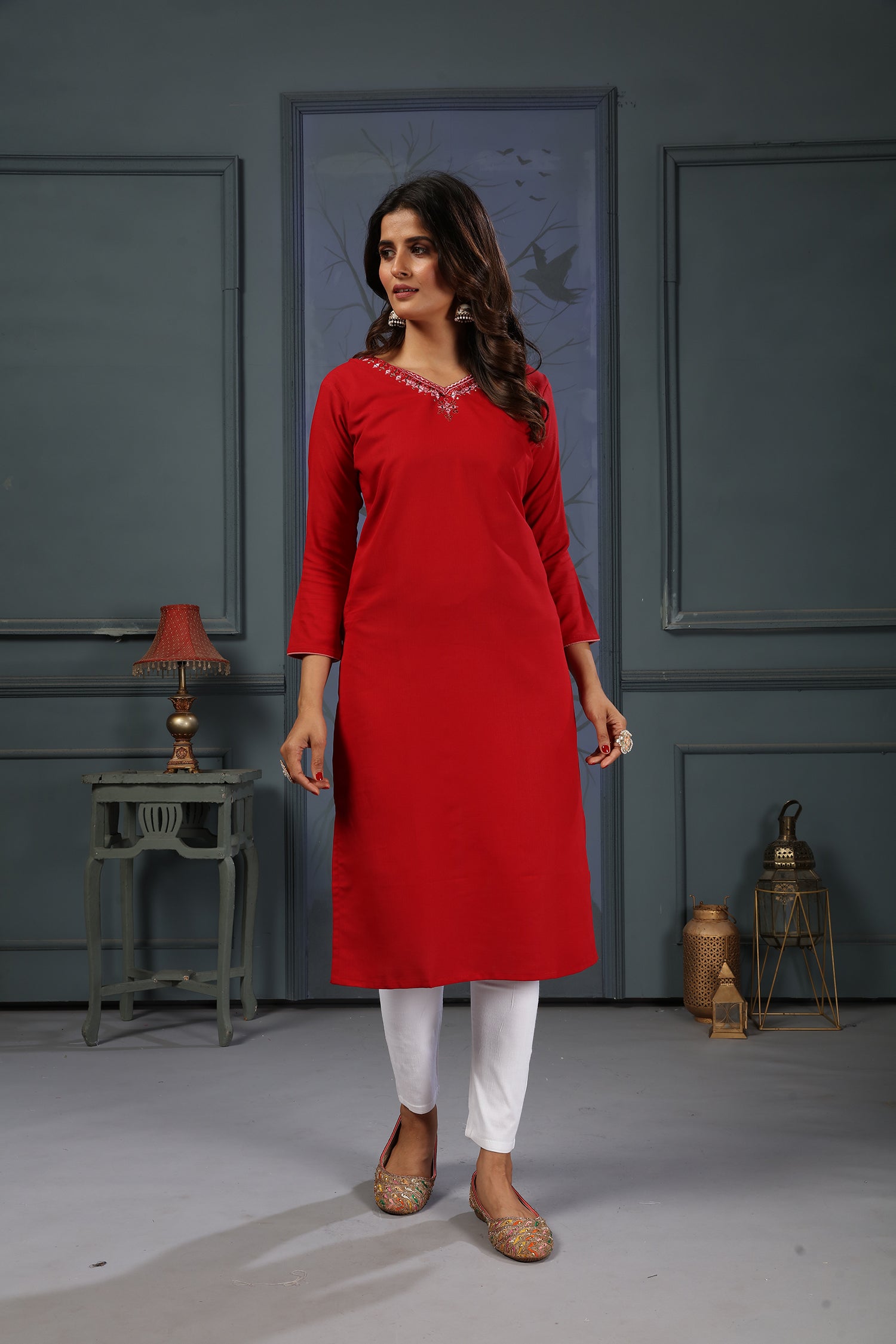 Clothiks Maaza Cotton Handwork with Pocket kurti