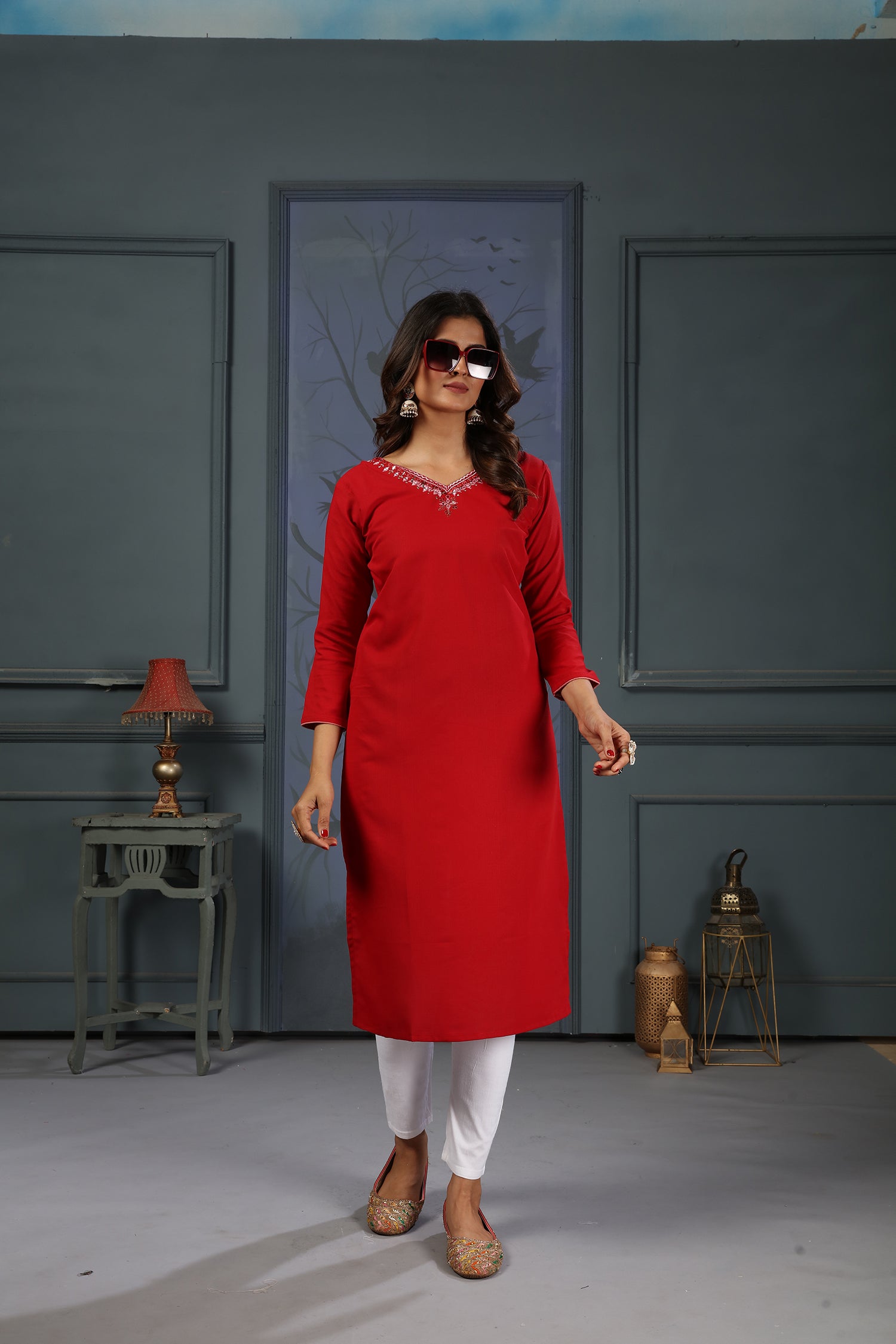 Clothiks Maaza Cotton Handwork with Pocket kurti