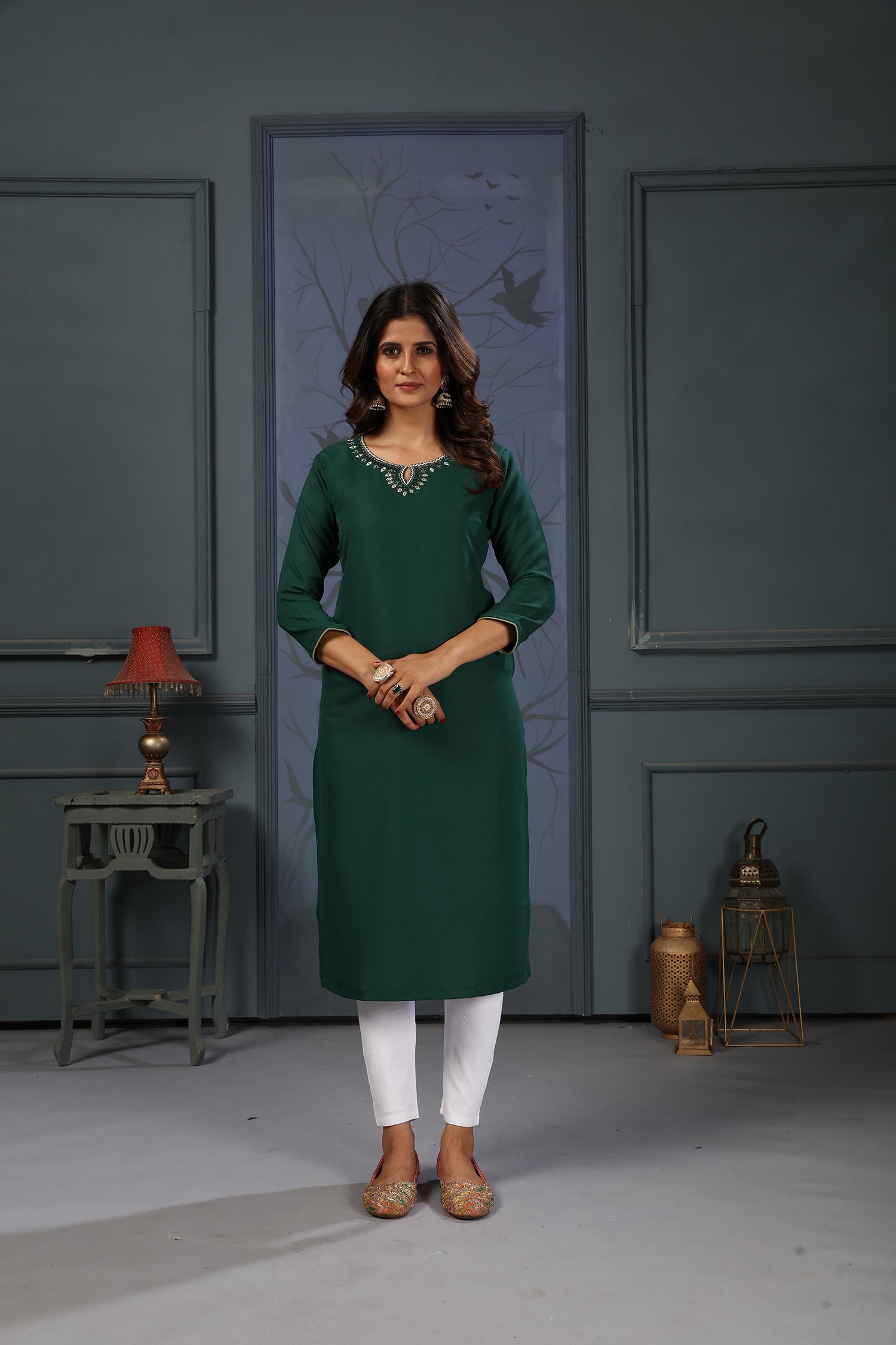 Clothiks Maaza Cotton Handwork with Pocket kurti