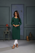 Clothiks Maaza Cotton Handwork with Pocket kurti