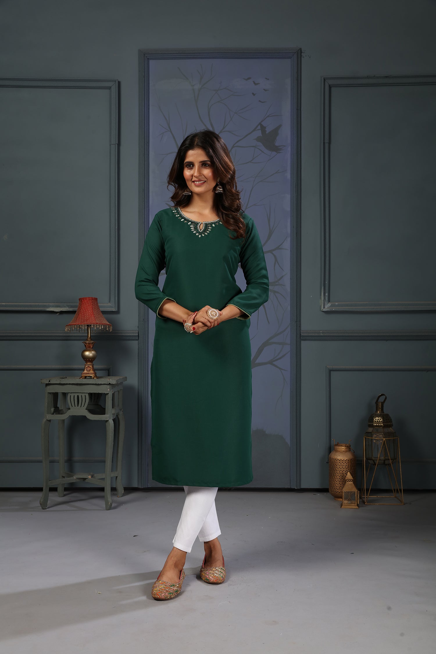 Clothiks Maaza Cotton Handwork with Pocket kurti
