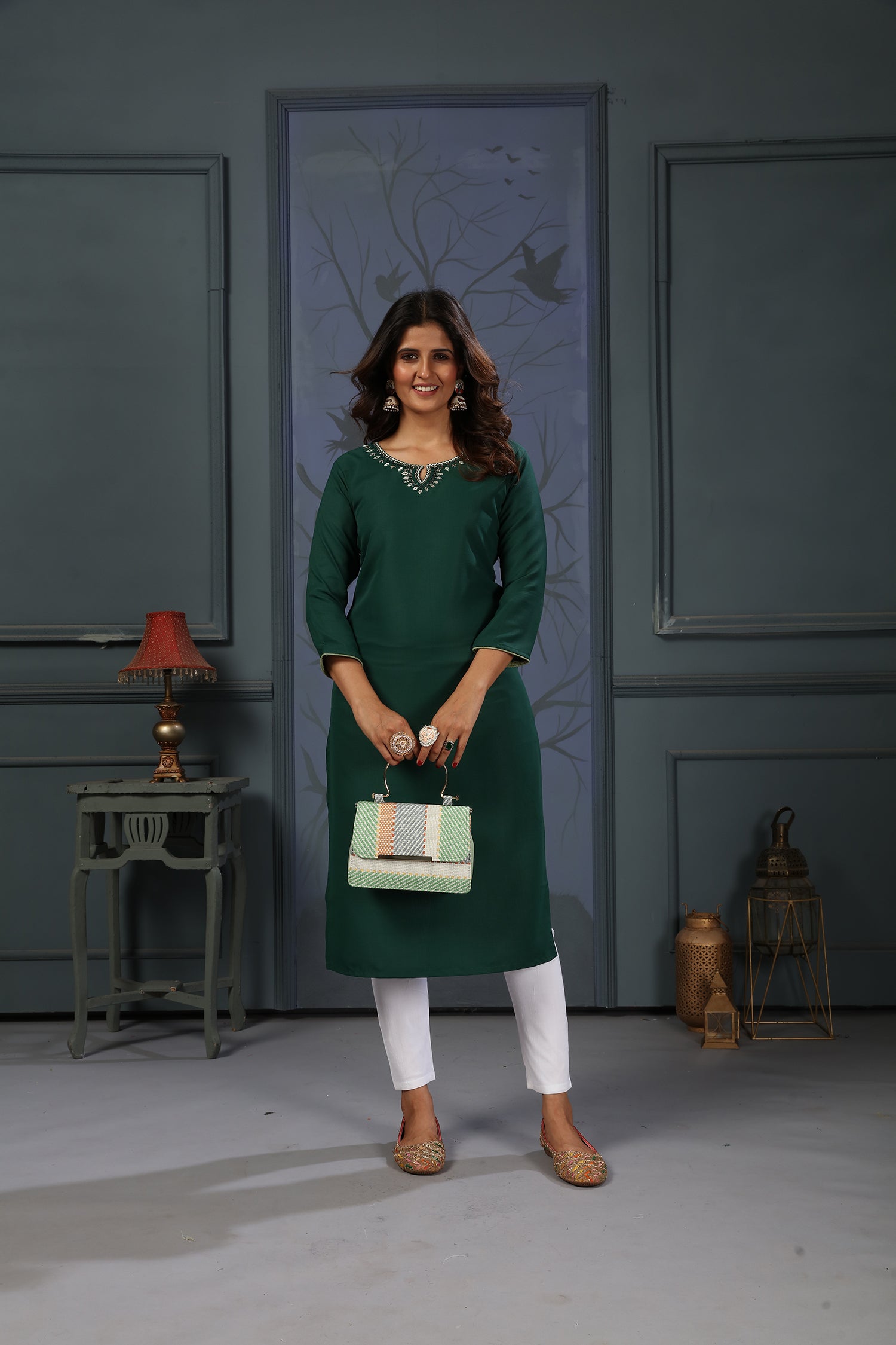 Clothiks Maaza Cotton Handwork with Pocket kurti