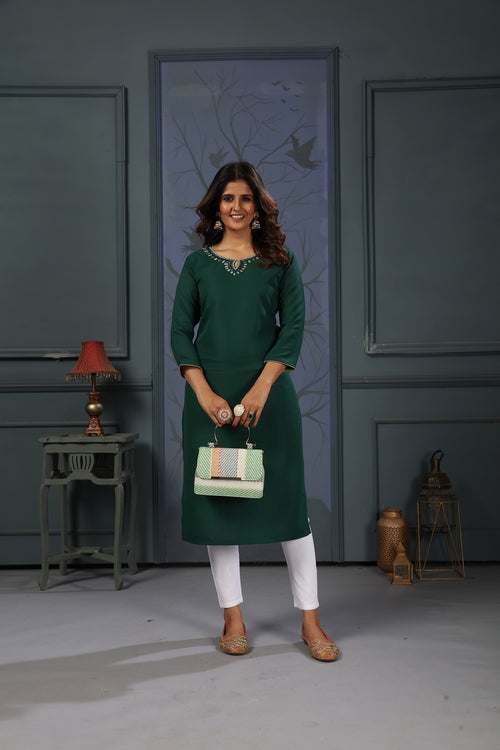 Clothiks Maaza Cotton Handwork with Pocket kurti