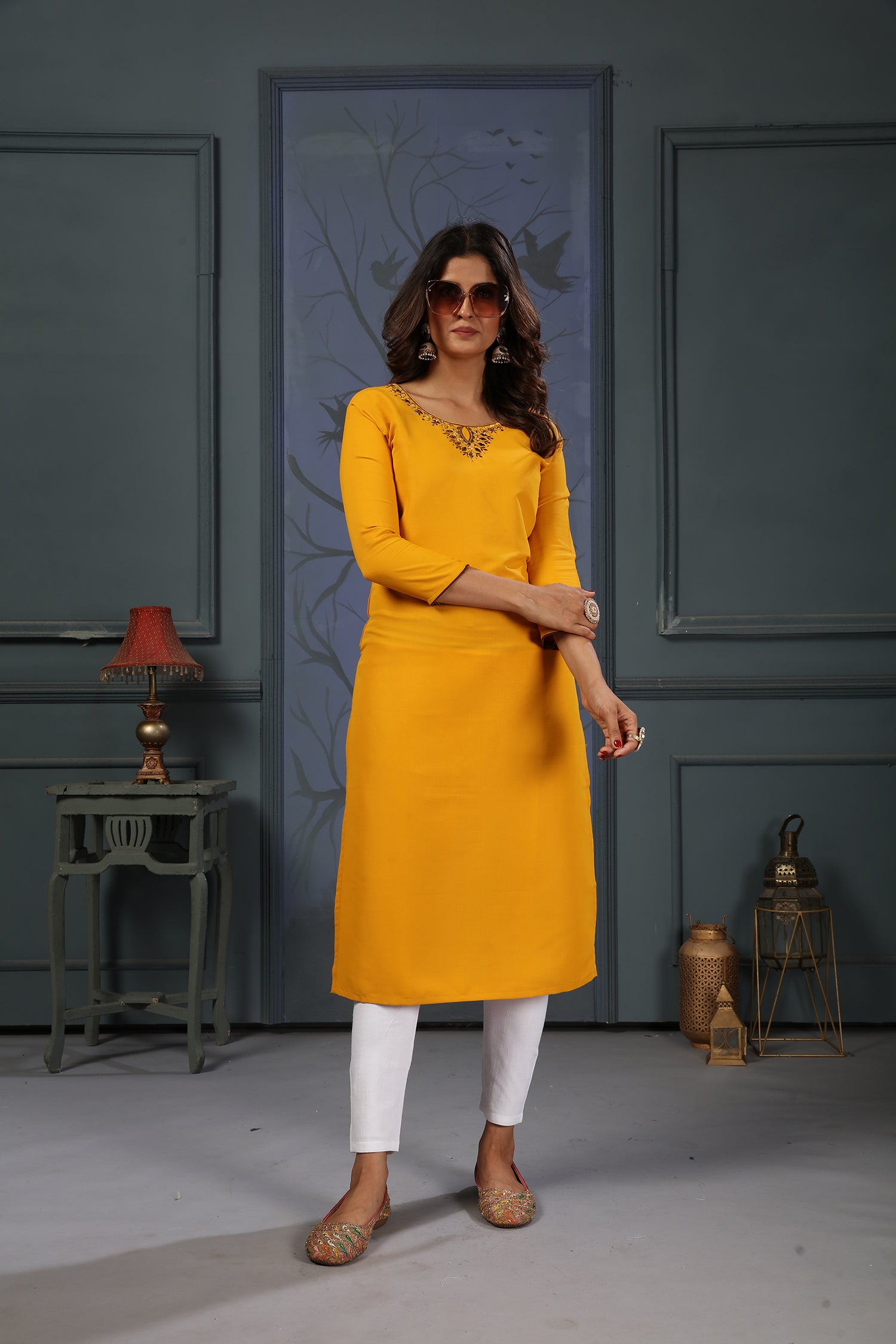 Clothiks Maaza Cotton Handwork with Pocket kurti
