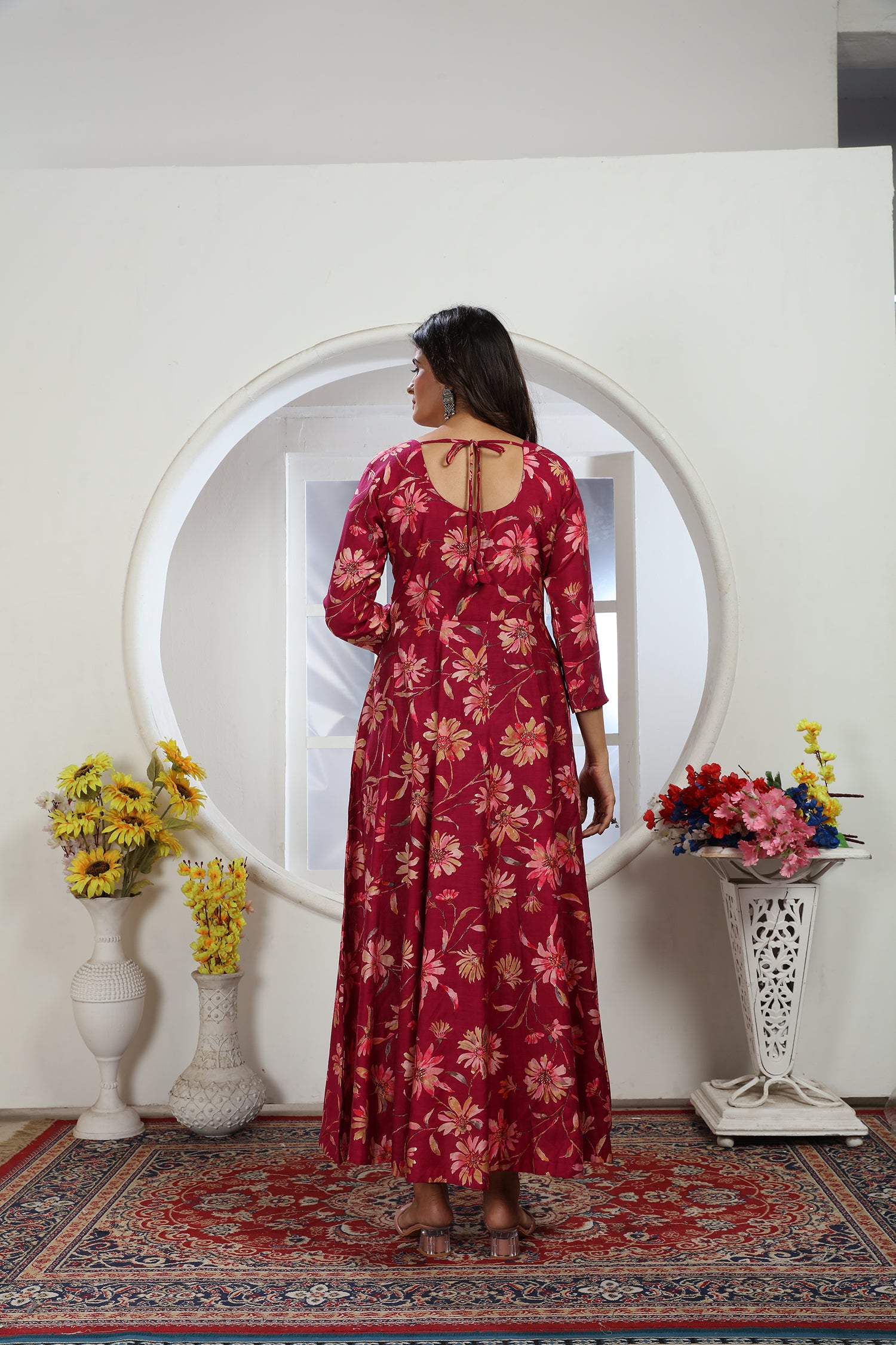 Clothiks Premium Chanderi  Export Quality Long  Kurti