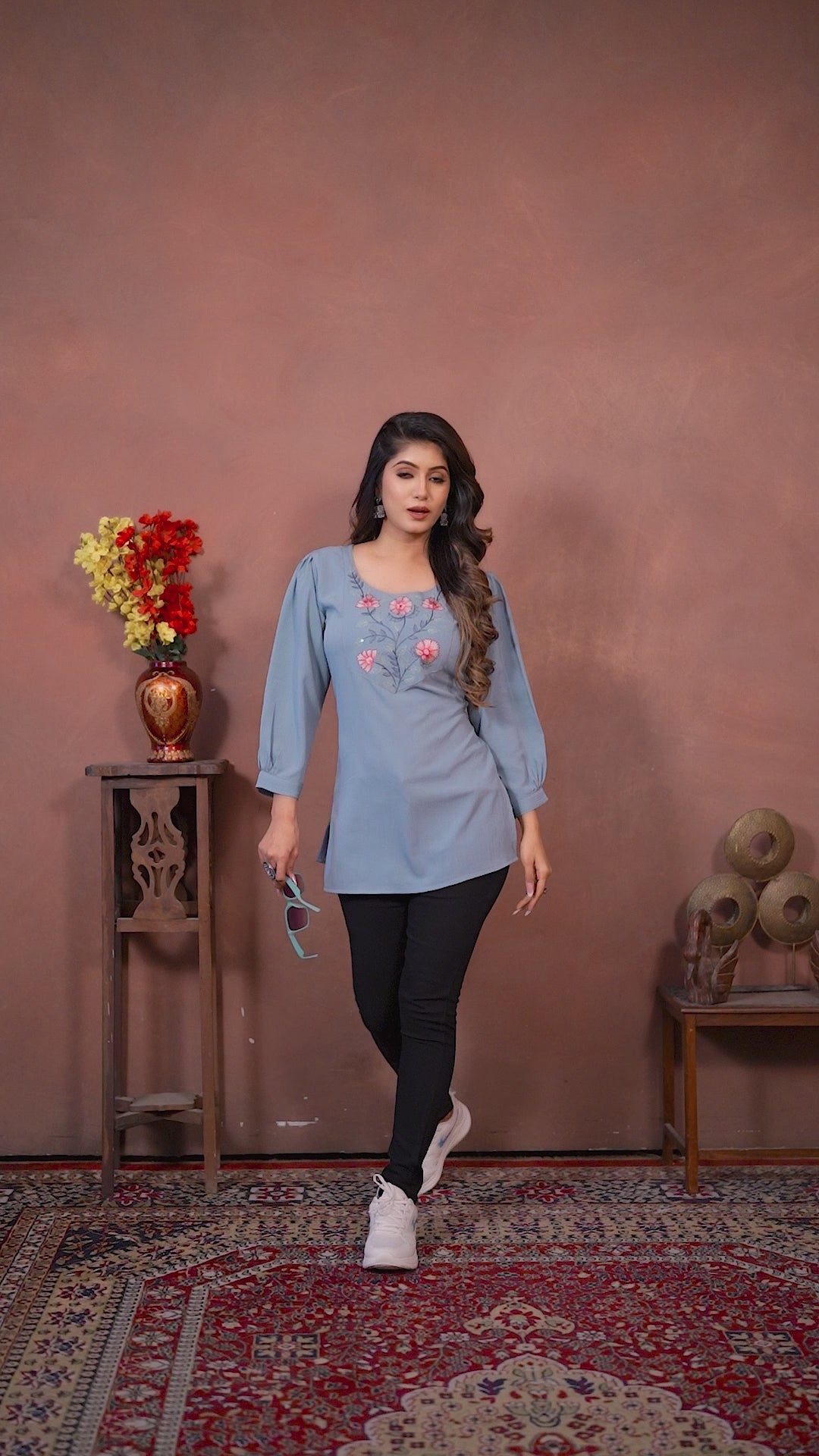 Clothiks Rinkal Cotton With Embroidery Work kurti