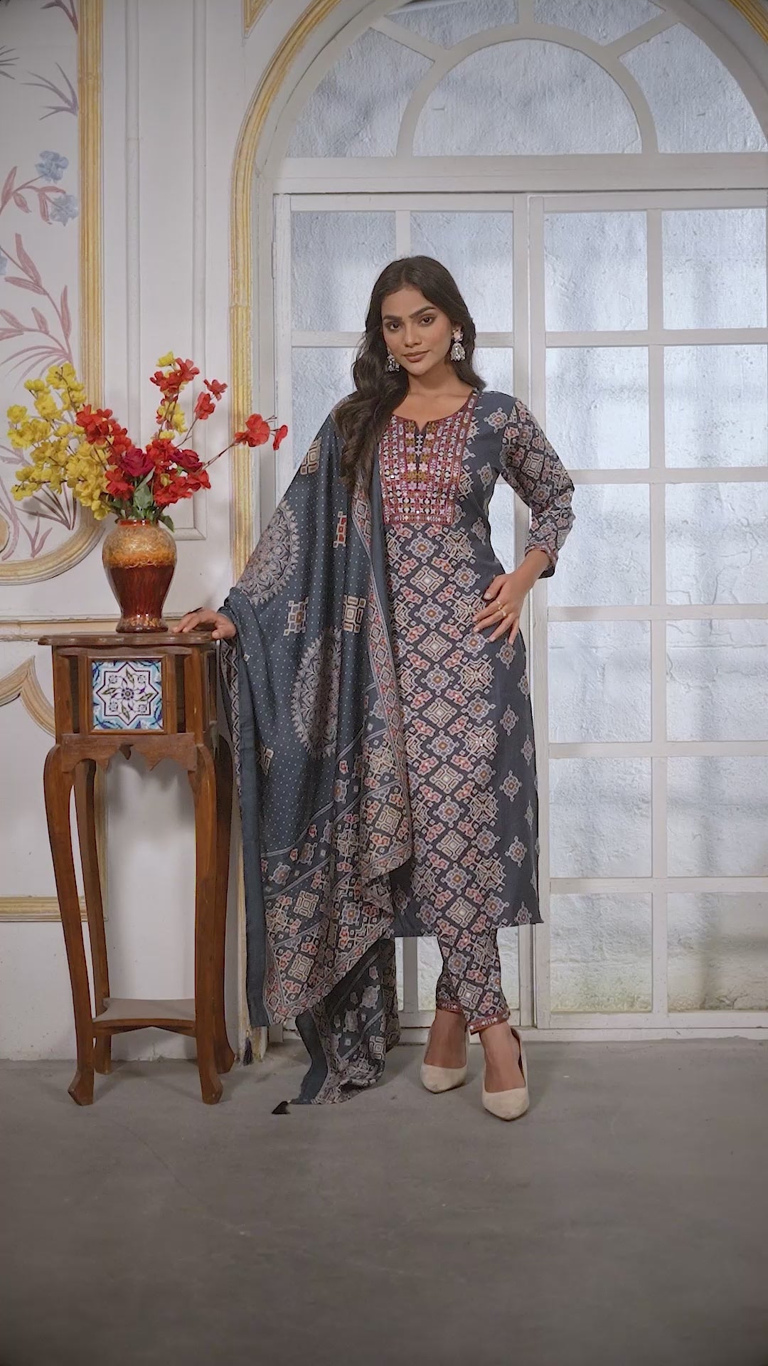 Clothiks Premium Chanderi Export Quality Embroidery Full stiched kurti