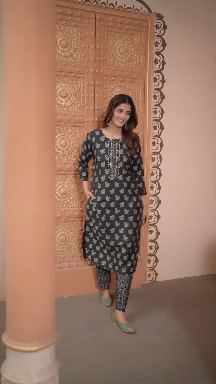 Clothiks Premium Royal Silk export quality With Handwork and Cotton Inner Stiched kurti
