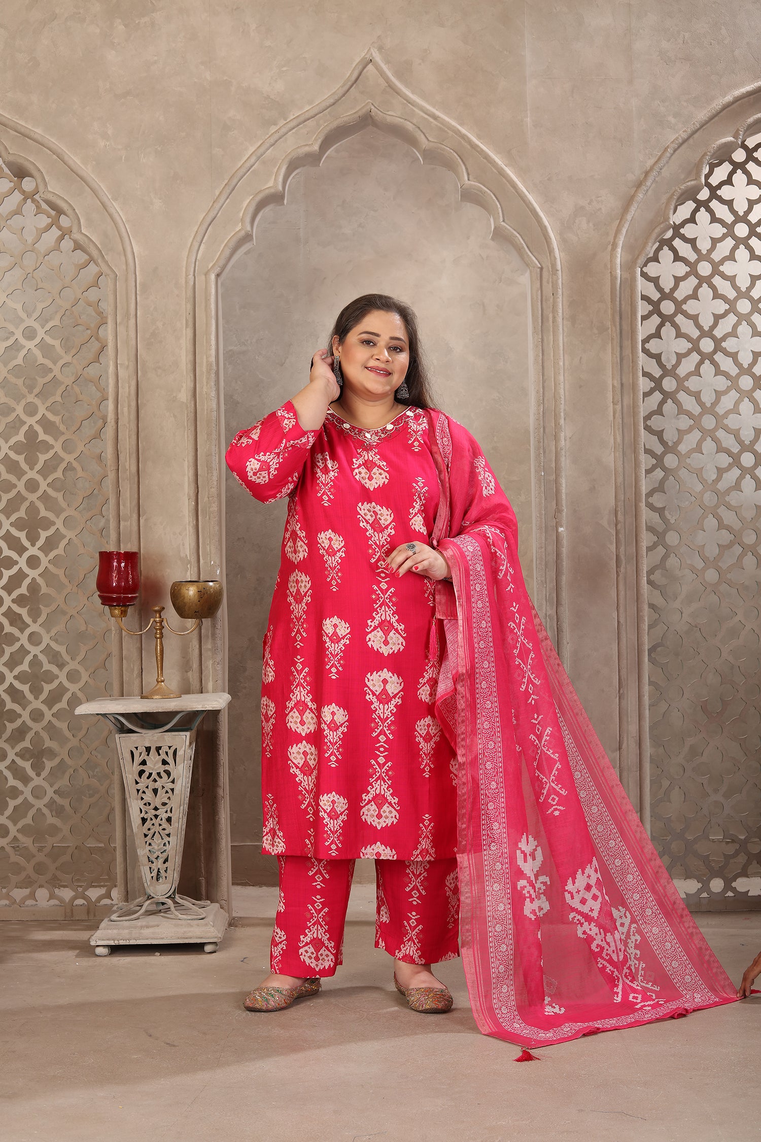 Clothiks Premium Lichi Viscose Export Quality With Handwork kurti