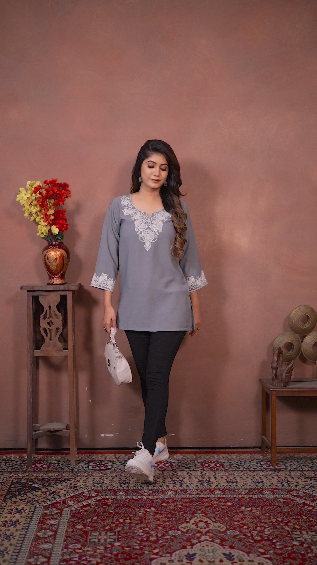 Clothiks Rinkal Cotton With Embroidery Work kurti