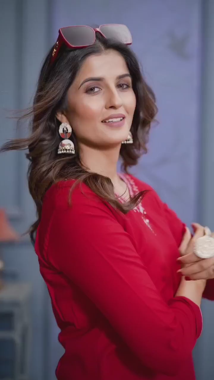 Clothiks Maaza Cotton Handwork with Pocket kurti