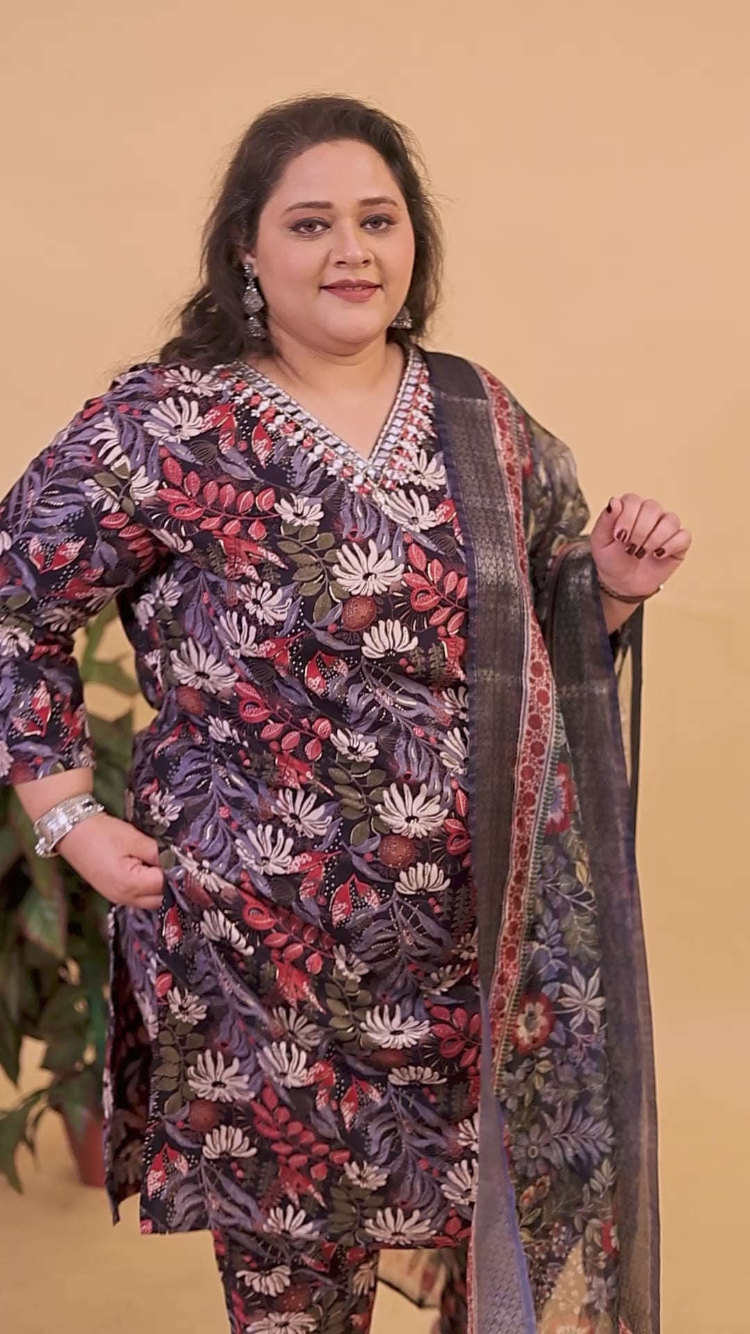 clothiks Premium Riyon Export Quality With Handwork kurti