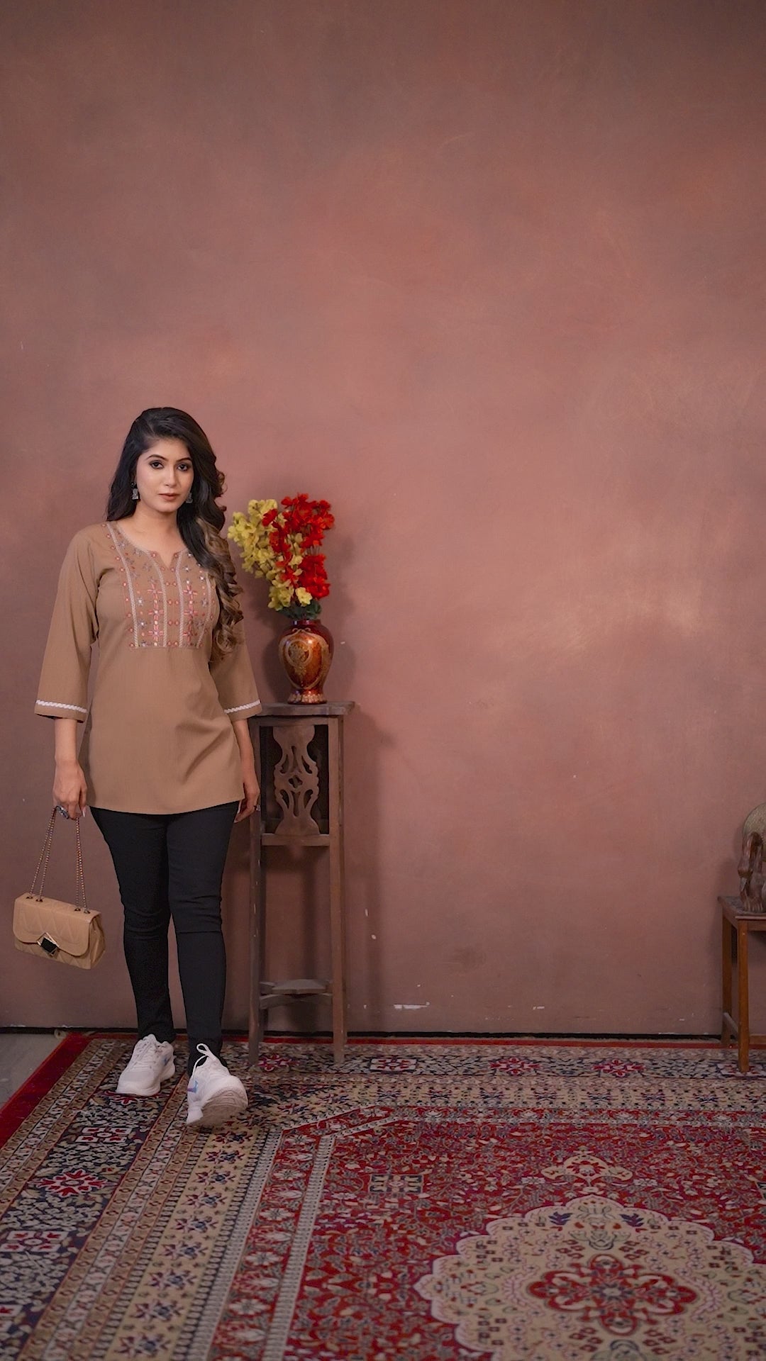 Clothiks Rinkal Cotton With Embroidery Work kurti