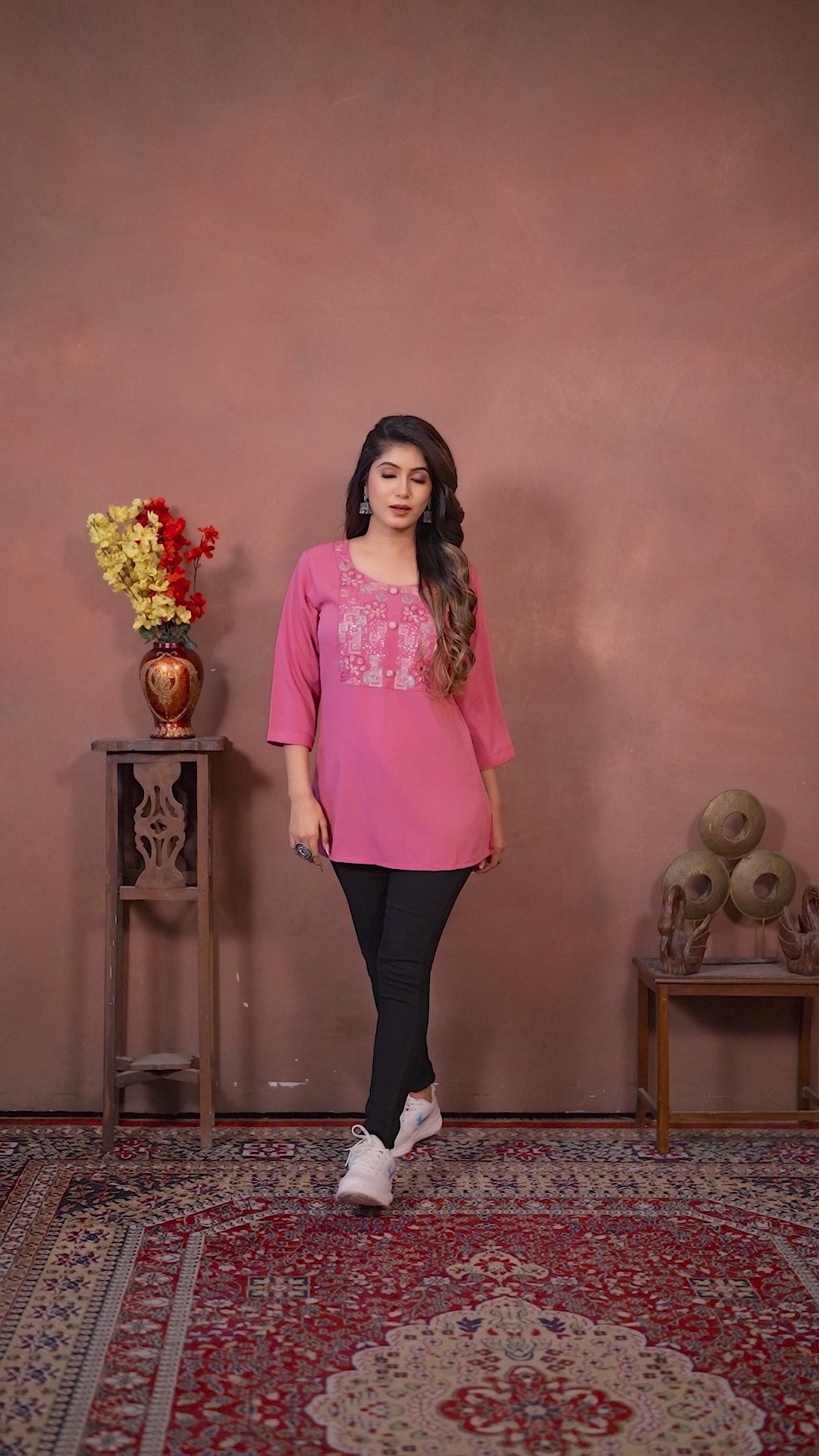 Clothiks Rinkal Cotton With Embroidery Work kurti