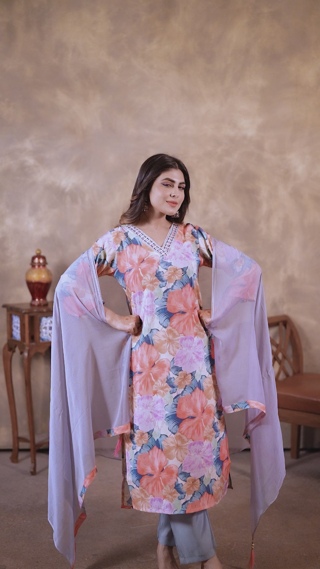 Clothiks Premium Chanderi Export Quality Handwork Full stiched kurti