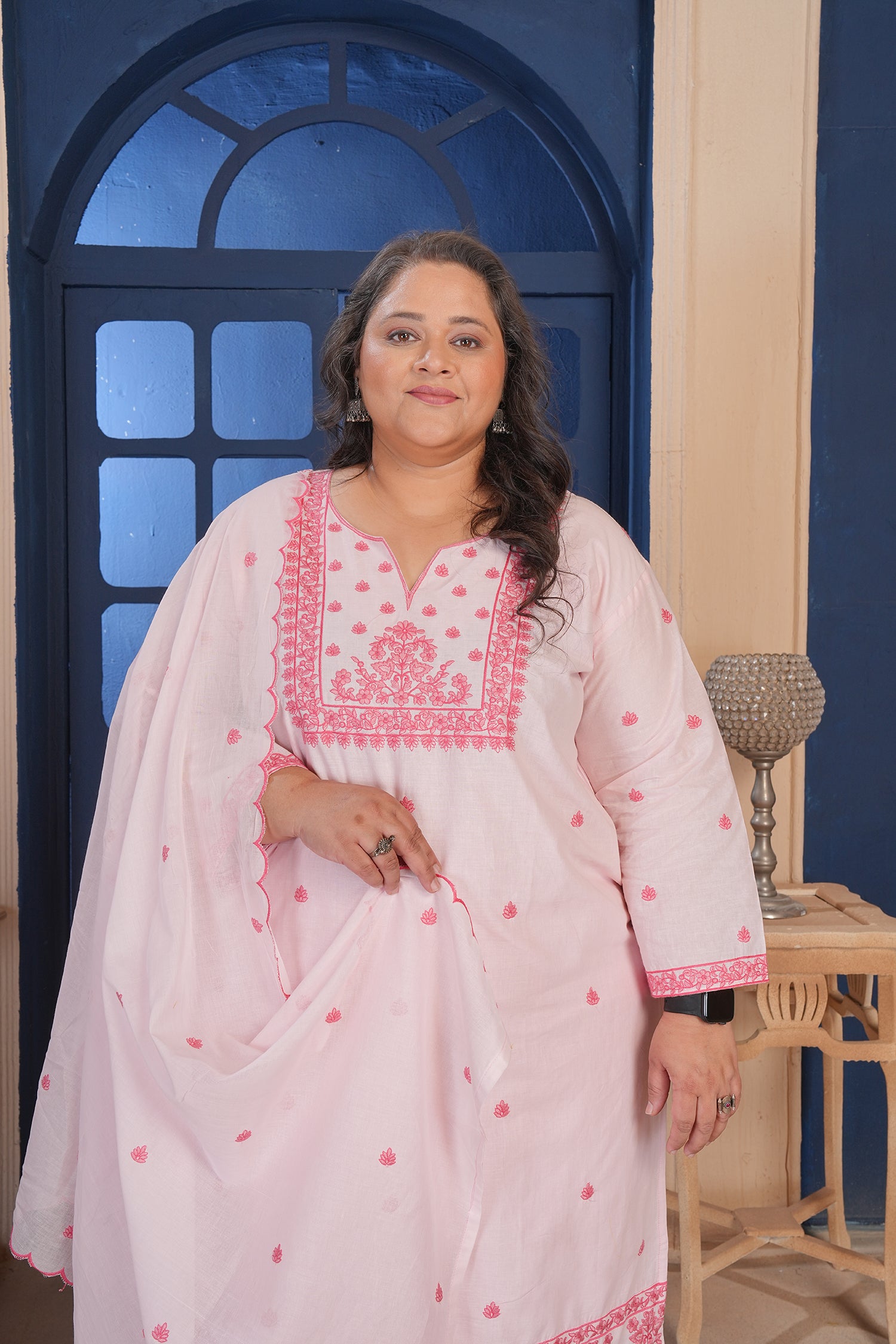 Clothiks Premium Pure Cotton Export Quality With Embroidery and Cotton Inner kurti