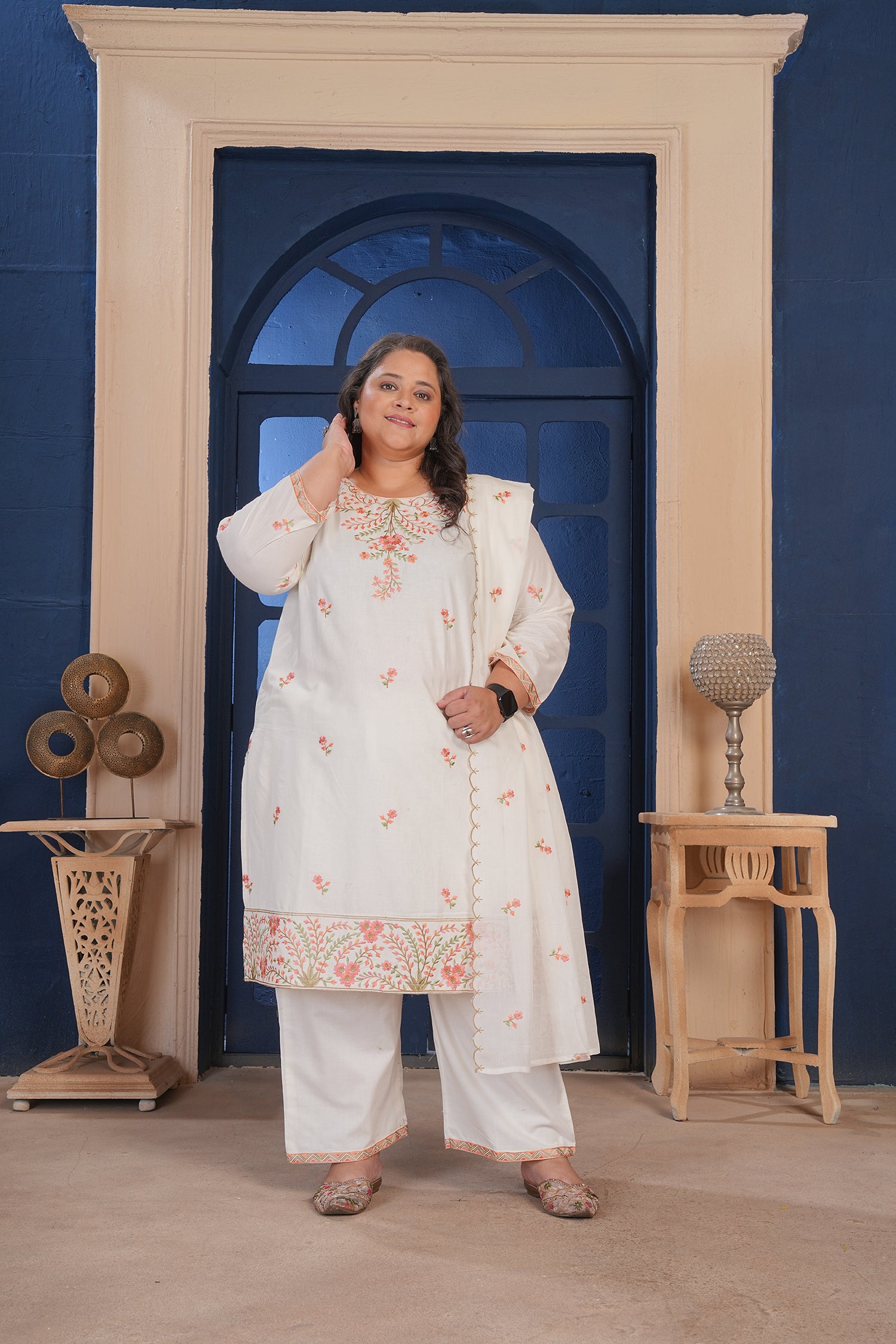 Clothiks Premium Pure Cotton Export Quality With Embroidery and Cotton Inner kurti