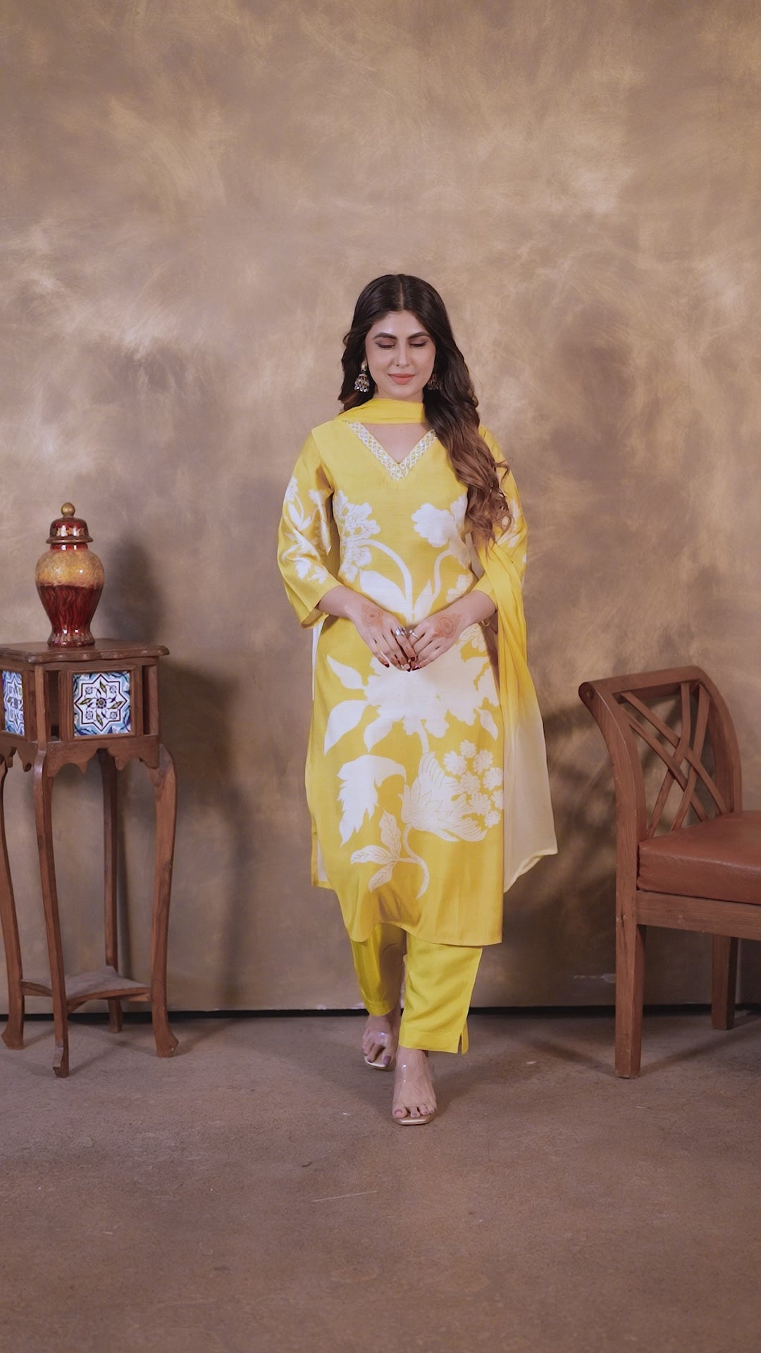 Clothiks Premium Chanderi Export Quality Handwork Full stiched kurti